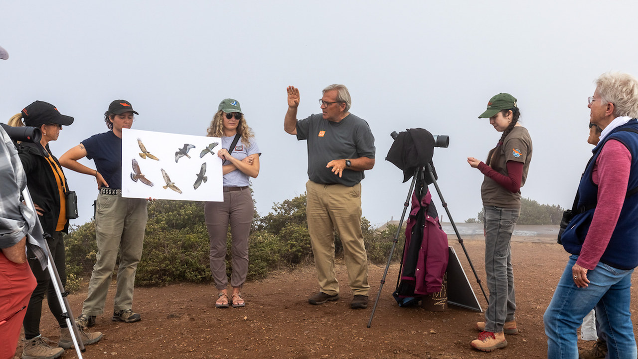 Allen Fish giving presentation on Hawk Hill Allen Fish giving presentation on Hawk Hill
