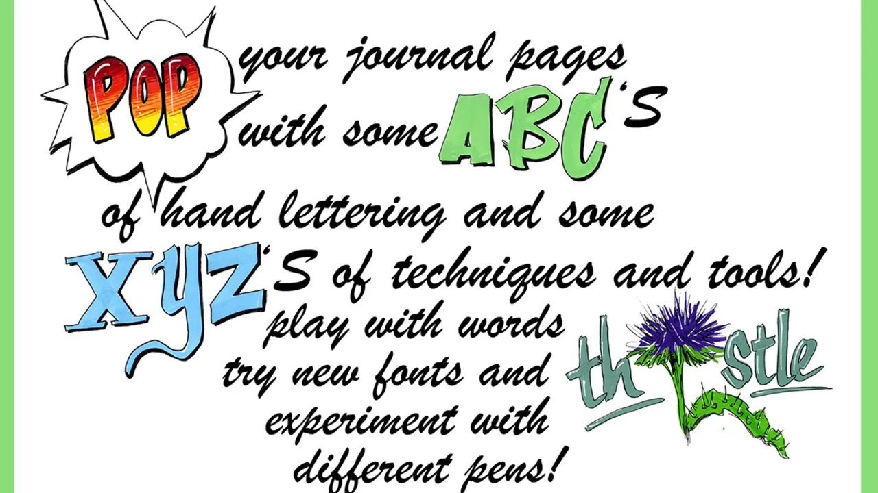 Creative lettering for nature journaling. 