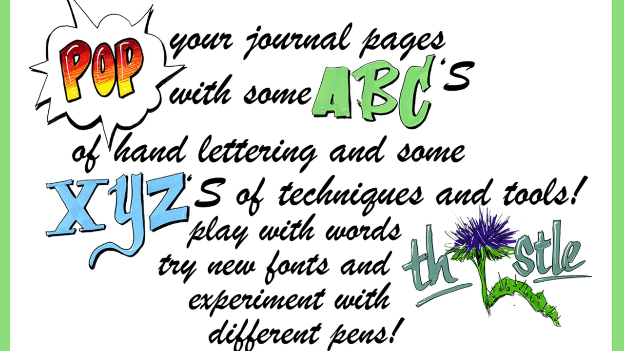 Creative lettering for nature journaling. 