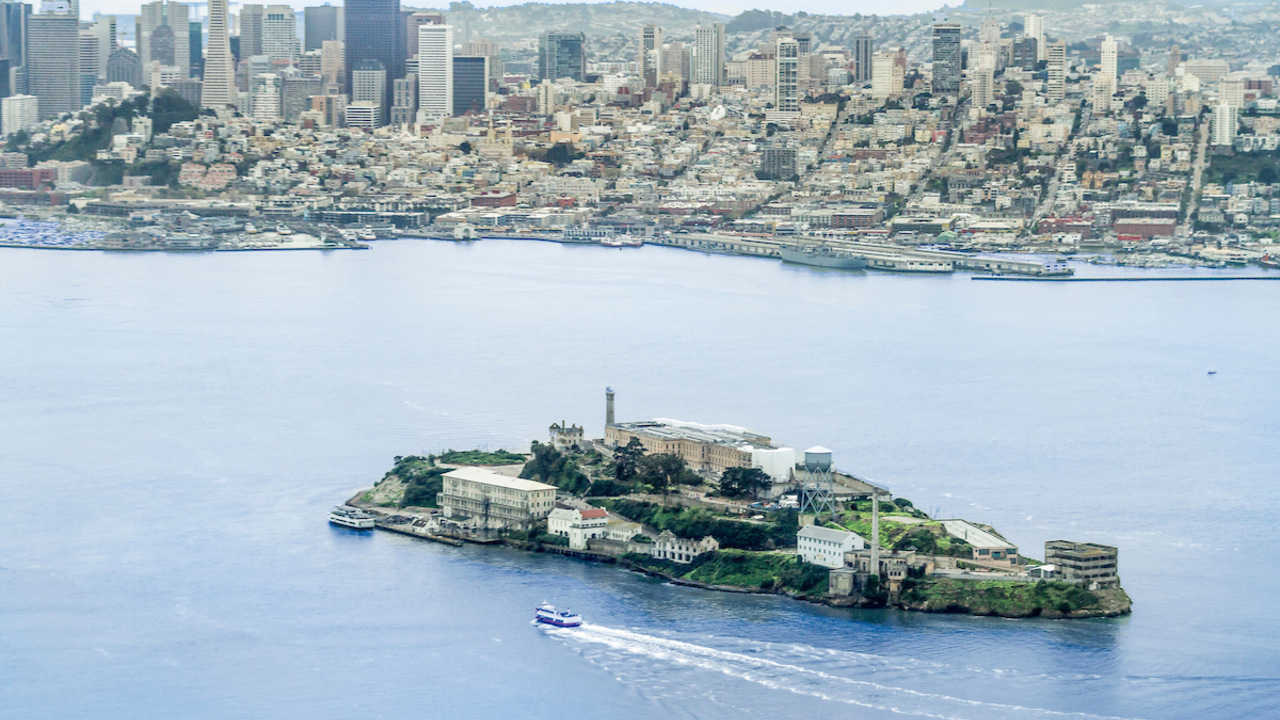 Aerial View of Alcatraz