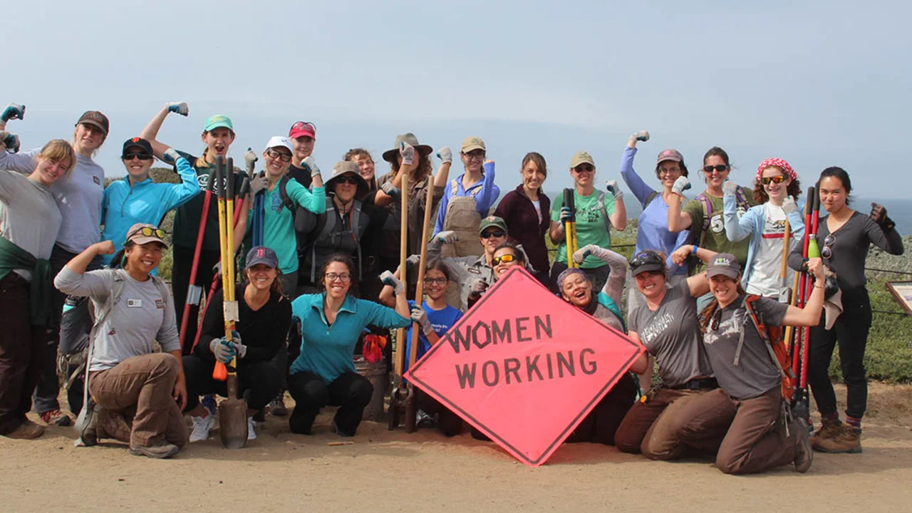 Women's Trail Day volunteers at a past event in the Golden Gate National Parks.