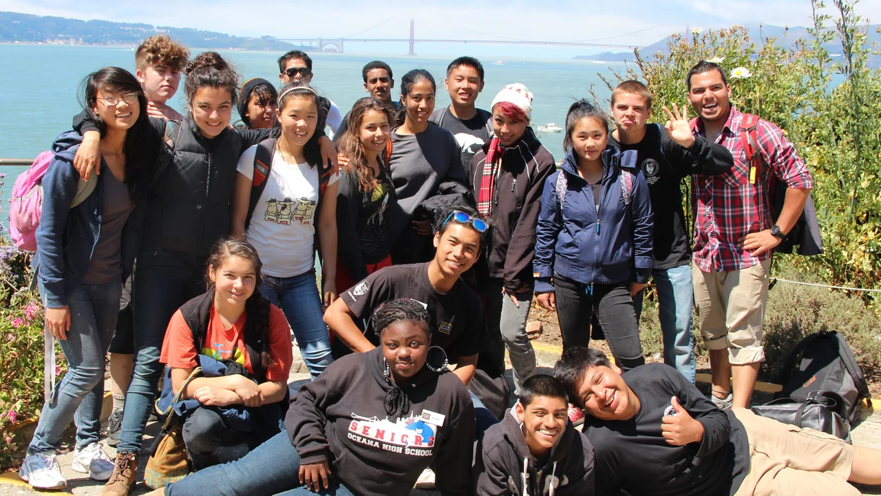 LINC program participants explore Alcatraz Island.