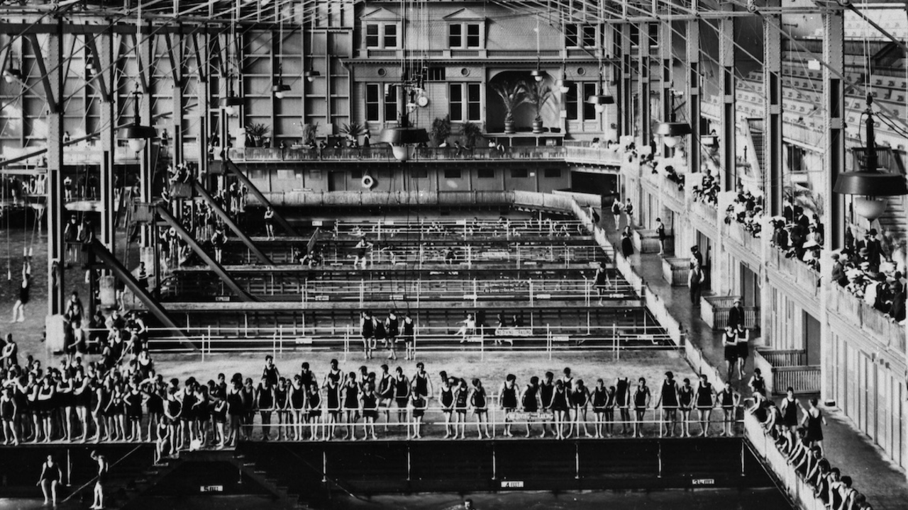 Interior of Sutro Baths, circa 1900 