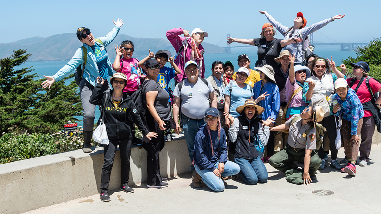 Participants in a shuttle trip to Lands End in 2018 via the San Francisco Public Library's Summer Stride program.