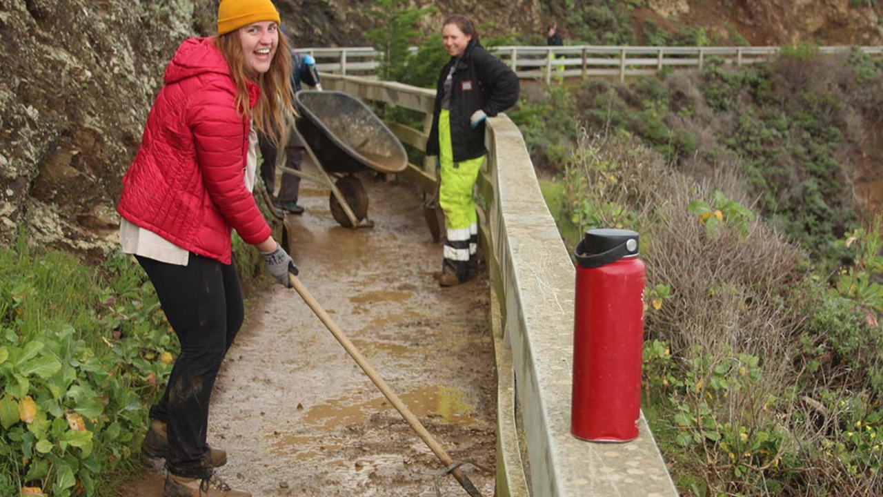 Women's Trail Day interns and volunteers worked on the trail to Point Bonita.