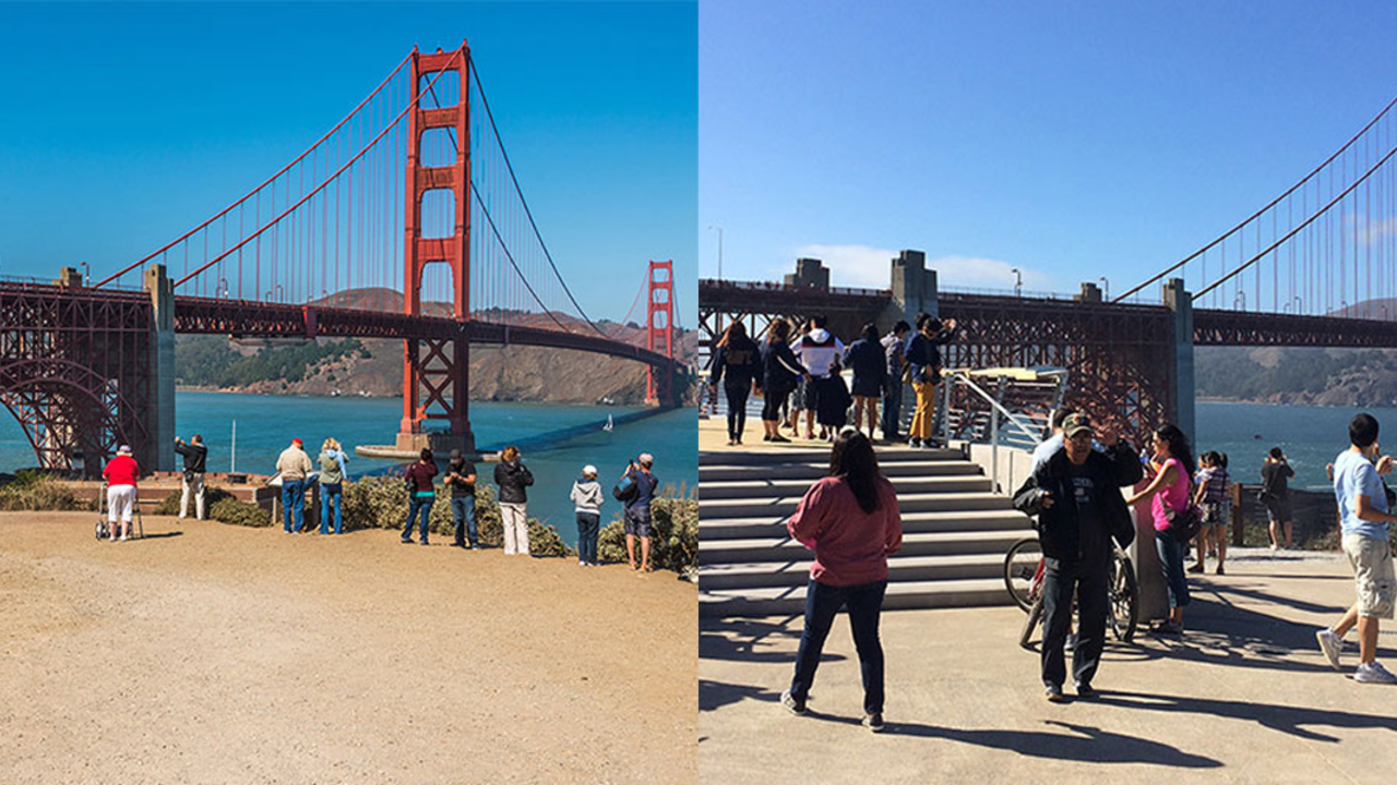 Fort Point Overlook before and after