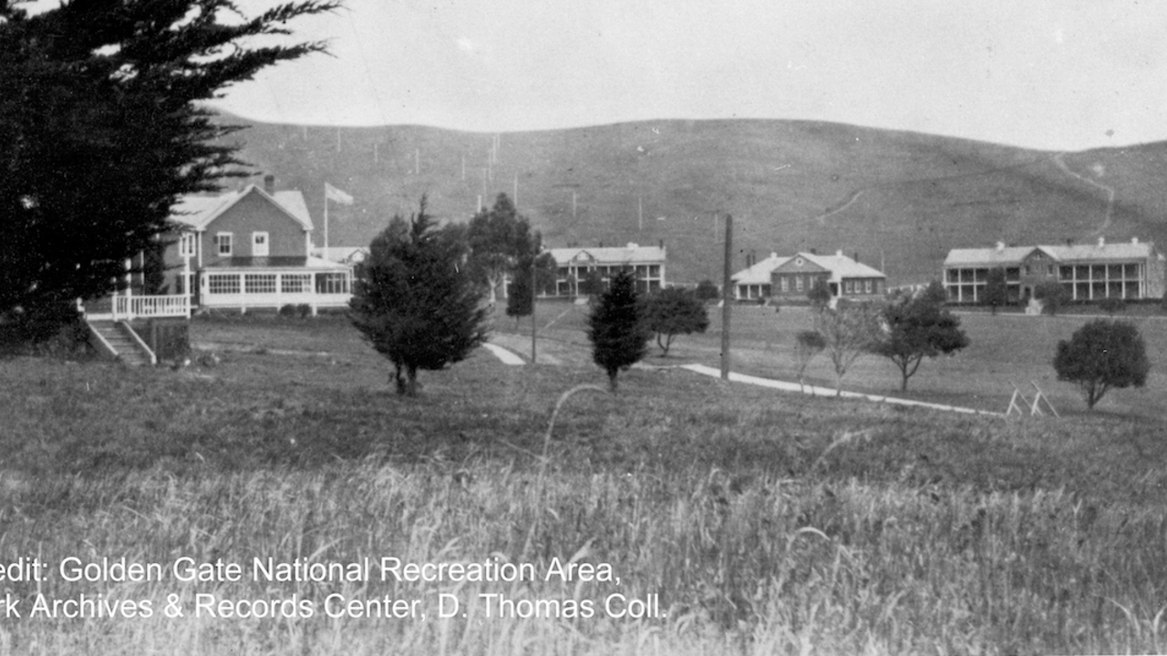 Historic image of Fort Baker during the early military years