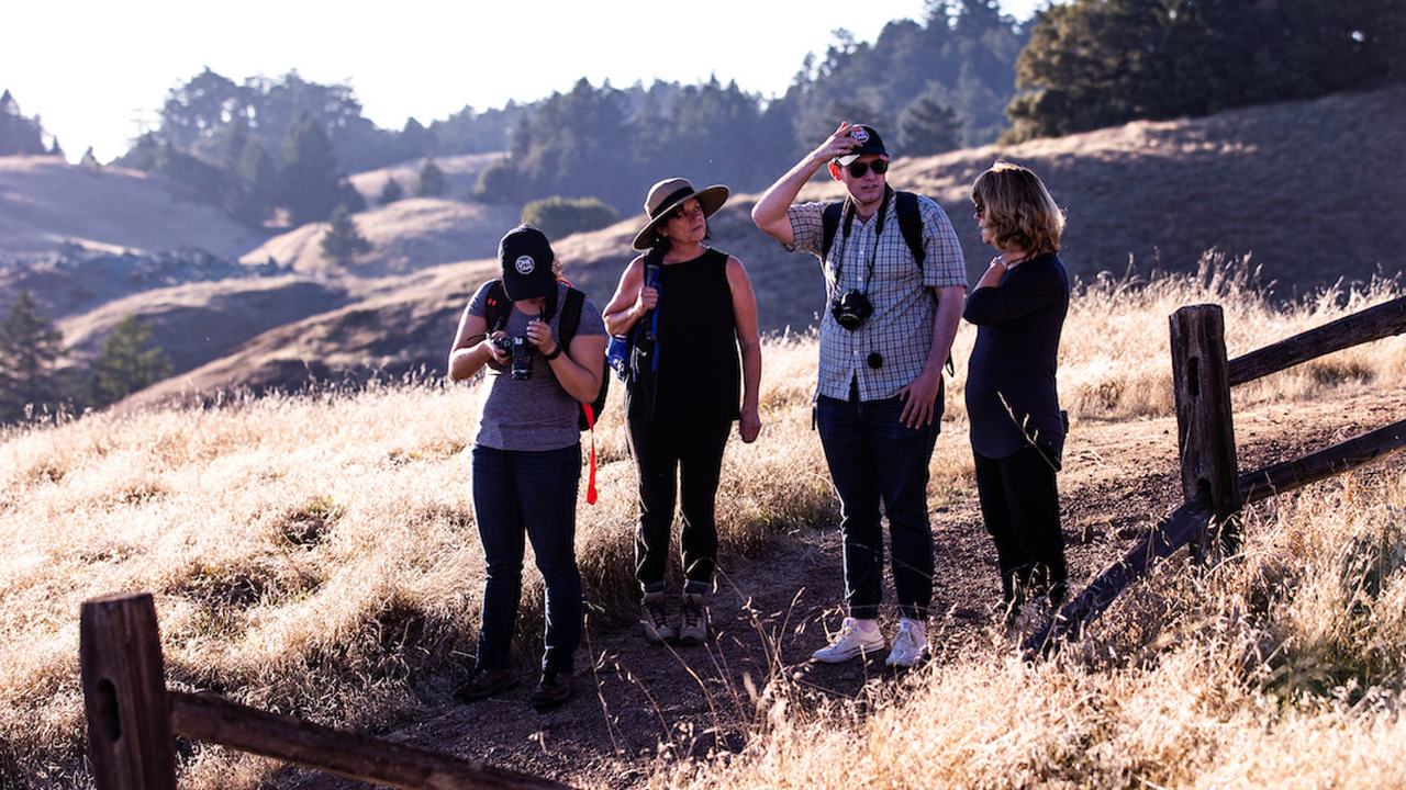 Friends taking photos at Rock Spring