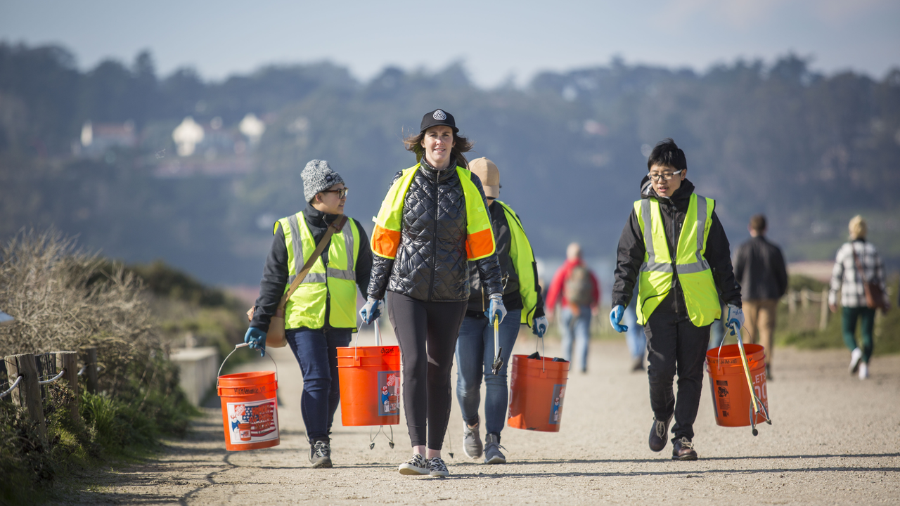 Volunteers at Crissy Field