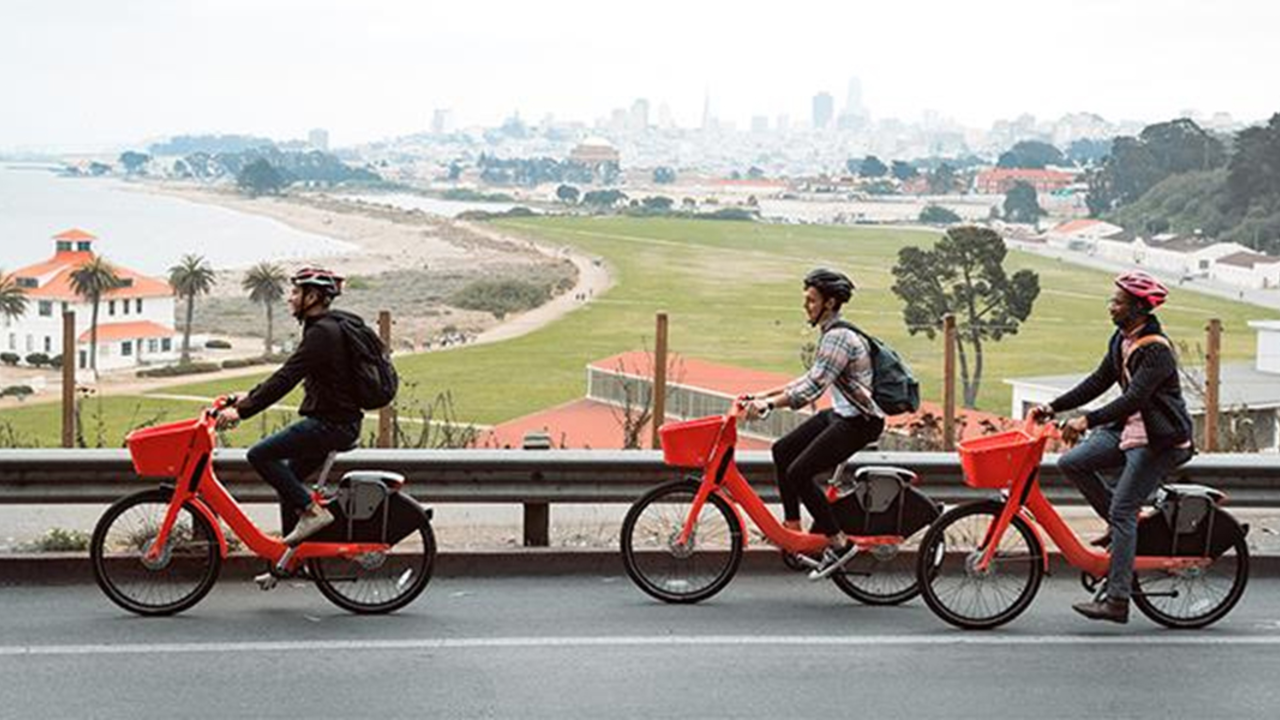Electric bike share is now available at the Presidio via JUMP Bikes