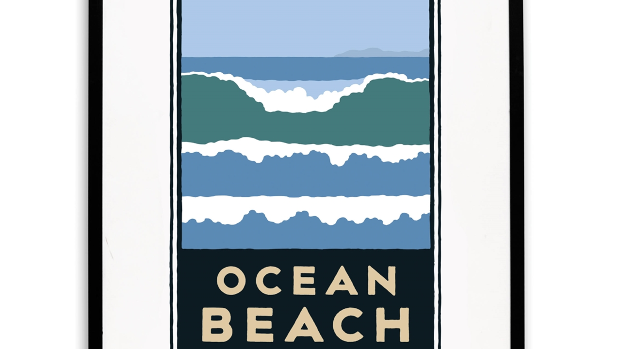 Michael Schwab graphic of the surf at Ocean Beach
