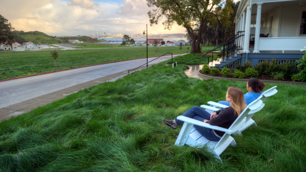 Enjoying the view at Fort Baker