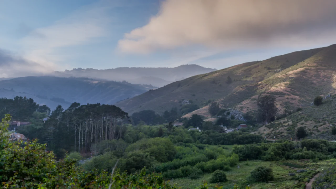 Shadows along the hillsides