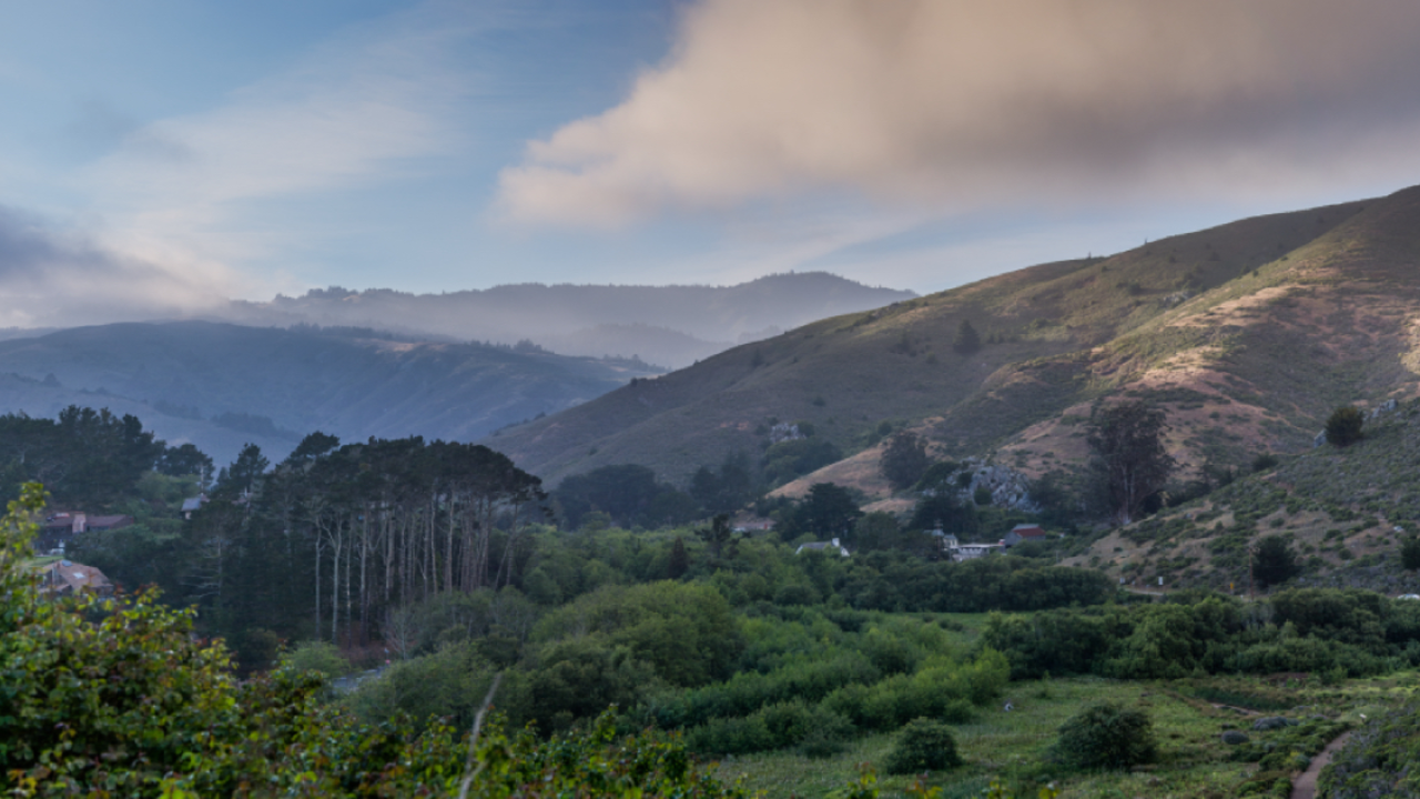 Shadows along the hillsides