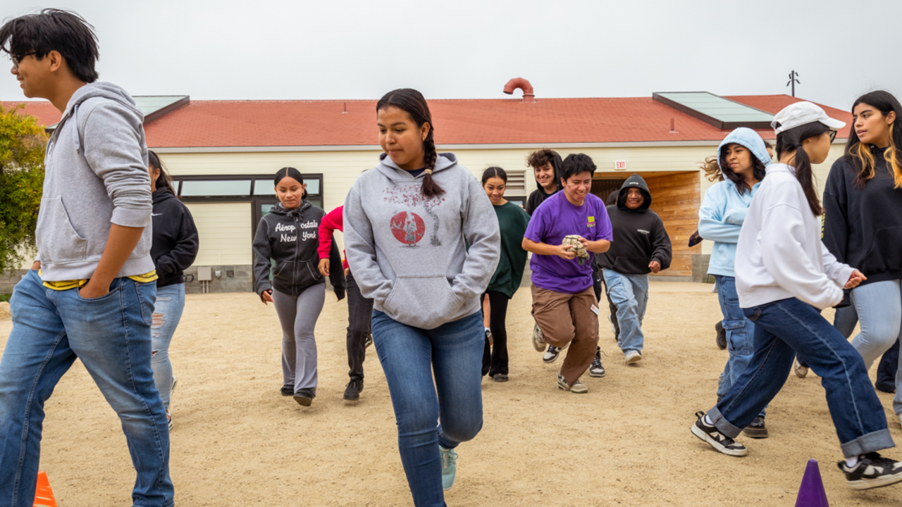 Crissy Field Center youth participants heading outside to play