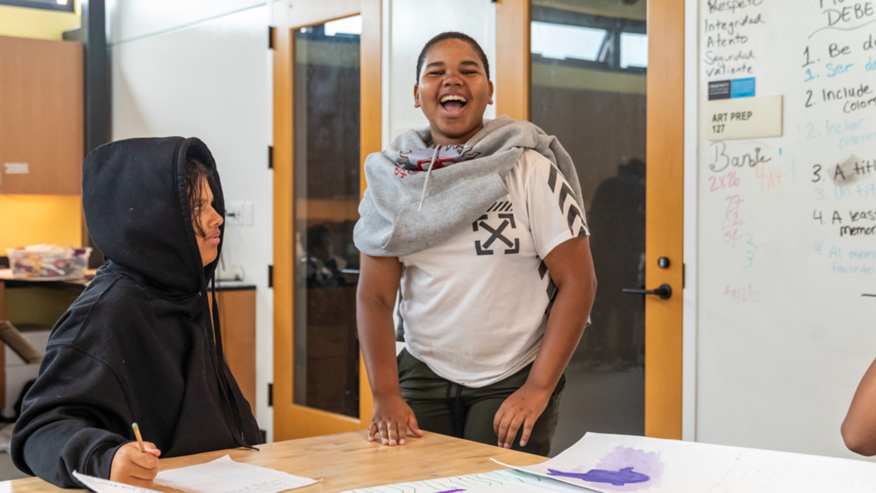 Fun and Laughter in the Art Room Crissy Field Center youths laughing out loud in the art room.