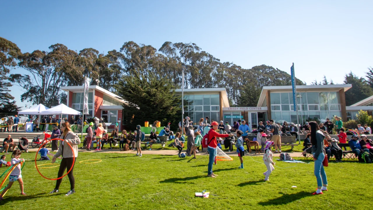 Park visitors enjoy fun activities and sunshine on Crissy Field Day.