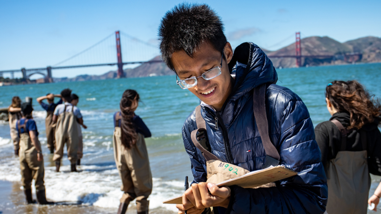 CRFI_20190905_PMM_0348_2x1.jpg Youth participating in Project WISE are mentored by staff from the Crissy Field Center as they learn about water testing in the Marsh at Crissy Field.