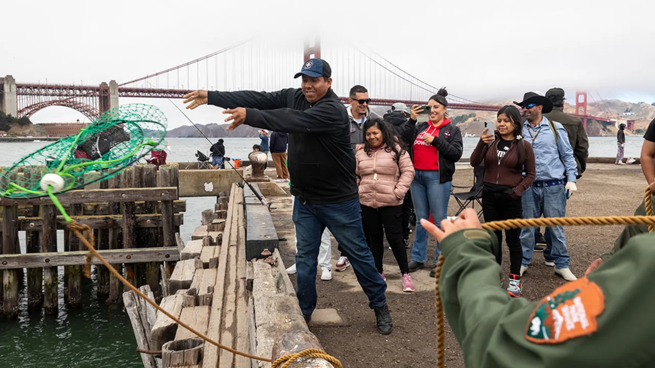 Participants from ALAS (Ayundando Latinos A Soñar) enjoying the "Raíces en la Bahía/Rooted in the Bay" event for farmworkers and their families in September 2024. Activities included crabbing, hiking, and beachside recreation.