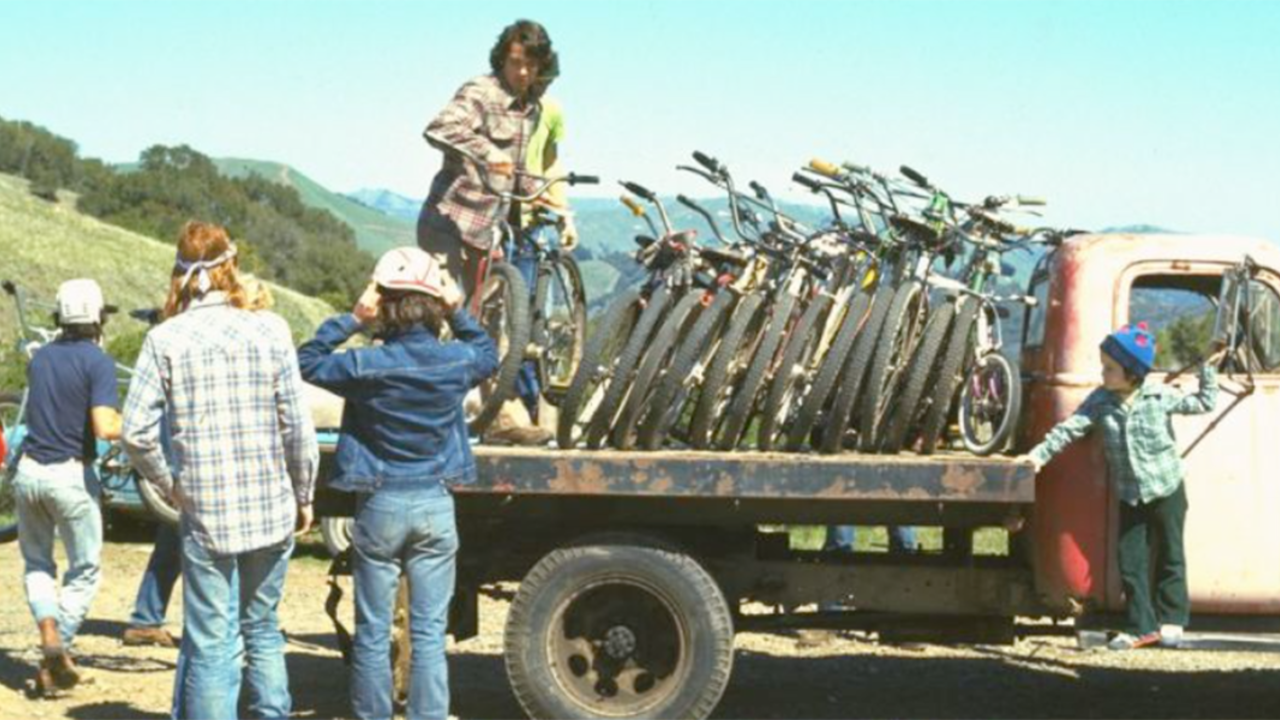 At the Azalea Hill drop off point for Repack. Bikes are unloaded from Fred Wolf’s 1953 Chevrolet truck. At the Azalea Hill drop off point for Repack. Bikes are unloaded from Fred Wolf’s 1953 Chevrolet truck.