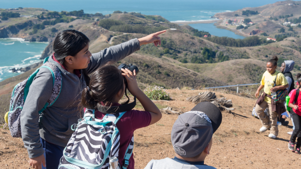 Students search for migrating raptors