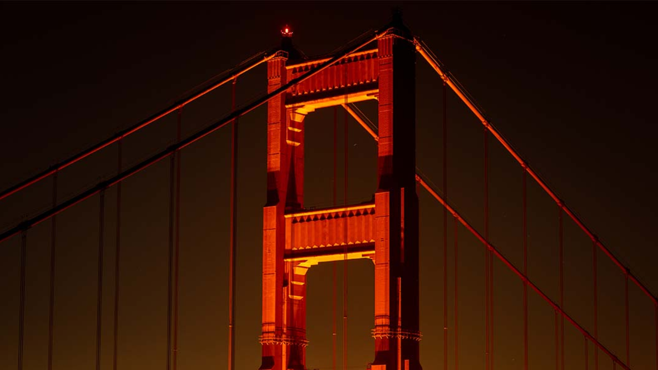 Top of the Golden Gate Bridge's North Tower.