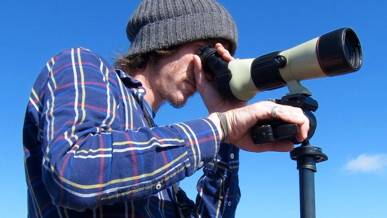 The spotting scope is an essential tool for hawkwatchers