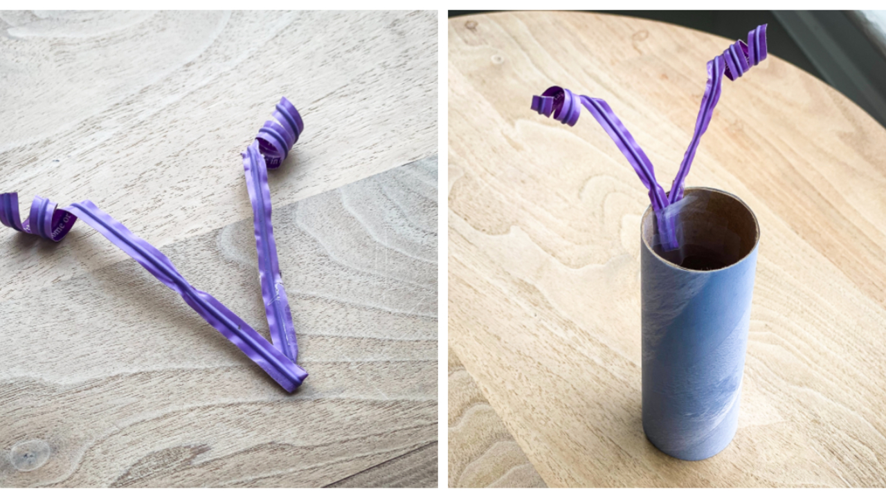Twist ties and toilet paper roll