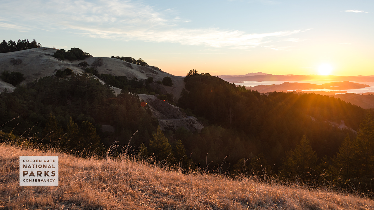 Sunset at Mount Tamalpais with landscape view