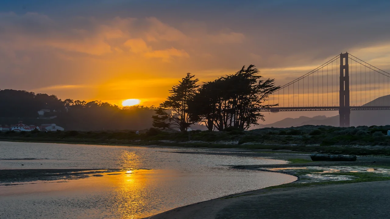 Sunset over Crissy Field Marsh