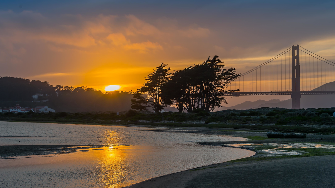 Sunset over Crissy Field Marsh