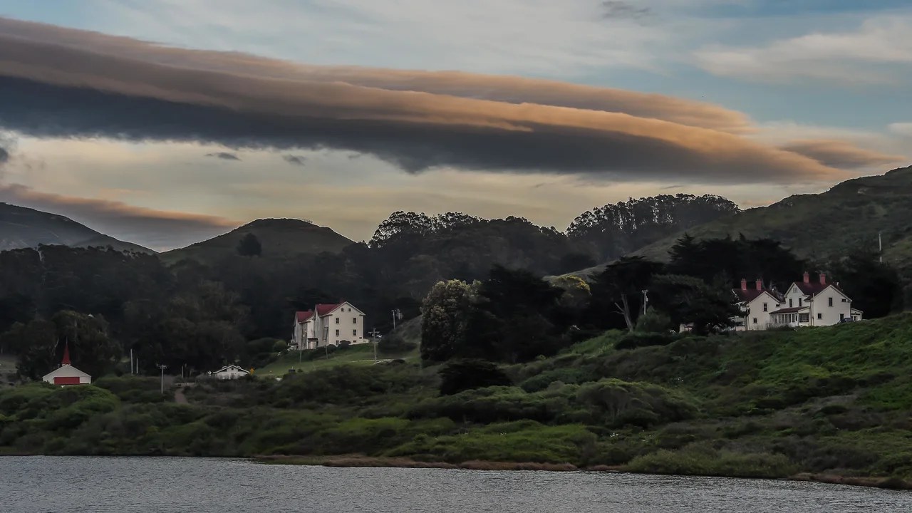 Rodeo Lagoon view toward Marin Headlands Visitor Center