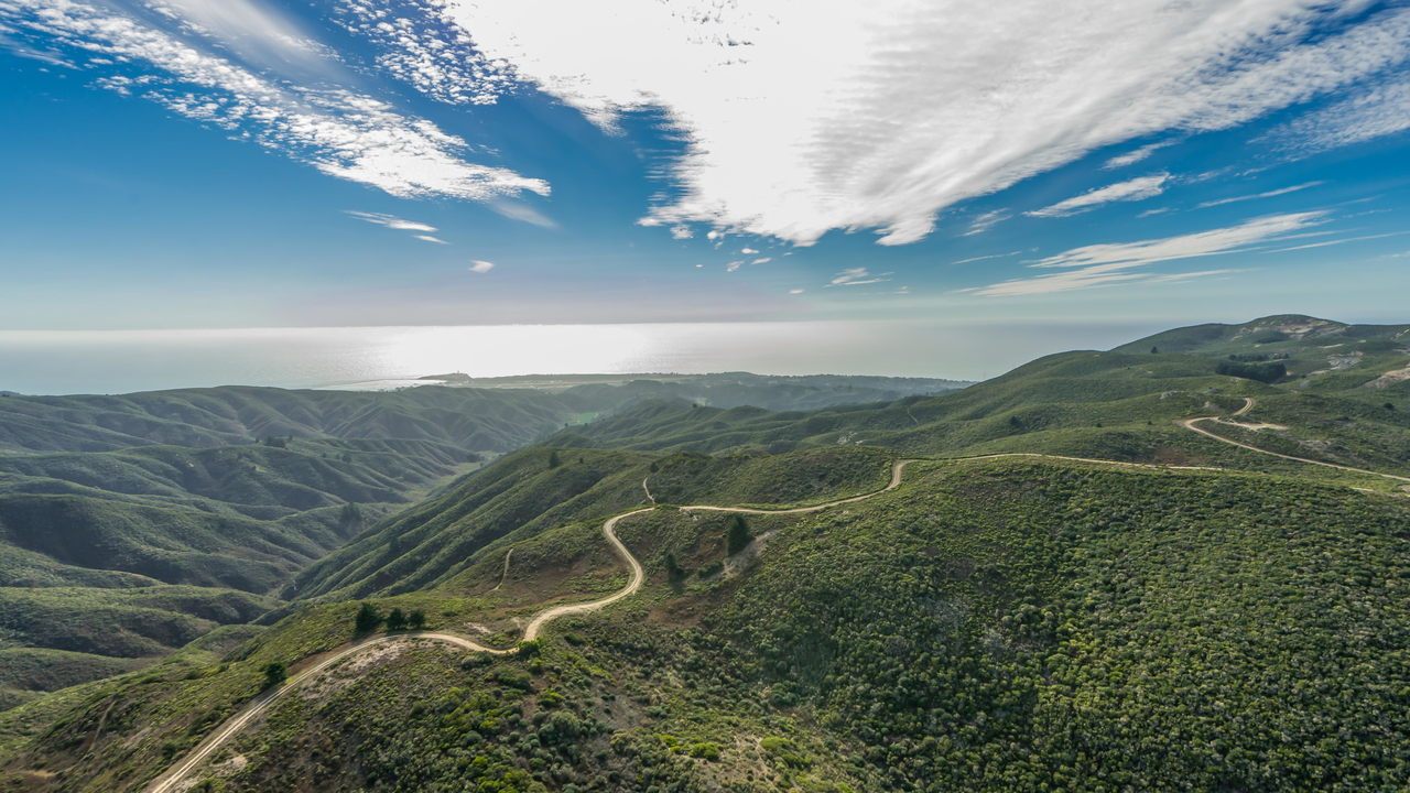 Aerial view of Rancho Corral de Tierra trails Aerial view of Rancho Corral de Tierra trails