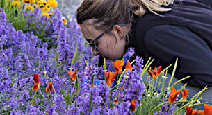 Smelling the flowers on Alcatraz