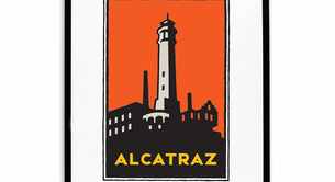 Framed Schwab graphic of Alcatraz