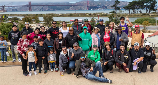 Participants from ALAS (Ayundando Latinos A Soñar) enjoying the "Raíces en la Bahía/Rooted in the Bay" event for farmworkers and their families in September 2024. Activities included crabbing, hiking, and beachside recreation.