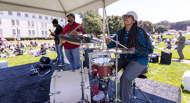 Jeremy Z and The Soul Trio play at Parks4All: Brewfest, a beer festival and fundraiser, on Saturday, July 29th, 2023 in the Presidio of San Francisco.