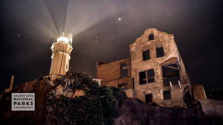 Alcatraz Lighthouse at night