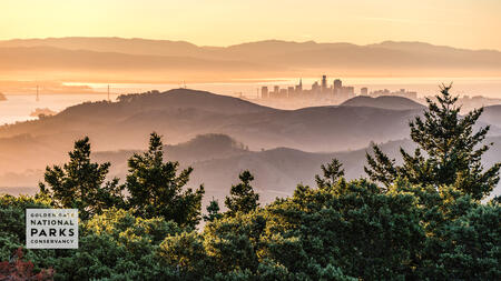 San Francisco from Mount Tamalpais, at sunrise.