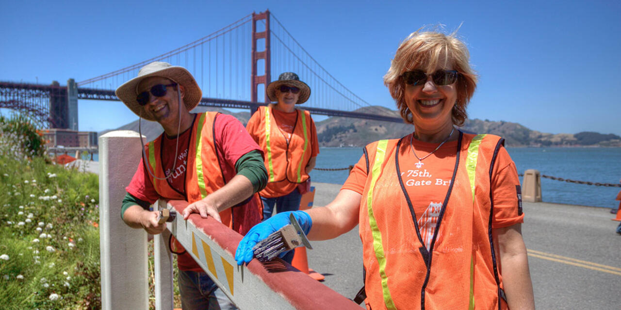 Volunteers Helping out at Fort Point