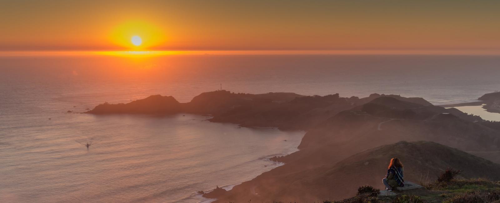 Gazing at the sunset from the Marin Headlands
