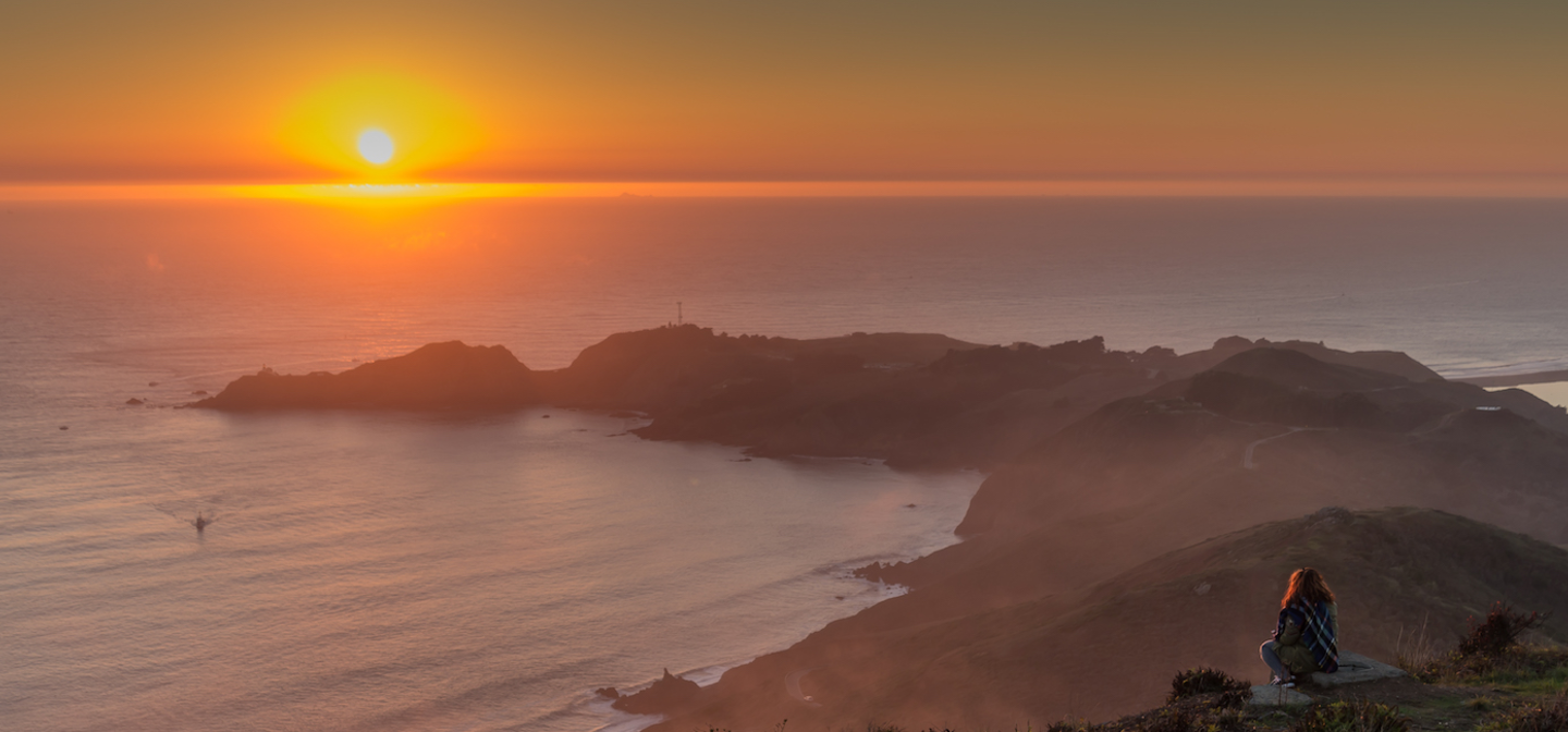 Gazing at the sunset from the Marin Headlands Gazing at the sunset from the Marin Headlands