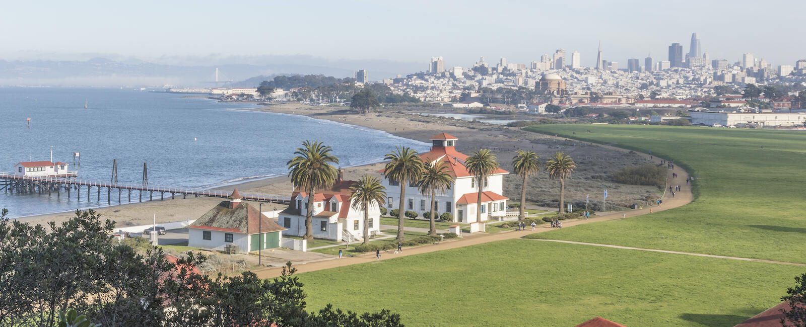 View of Crissy Field and San Francisco.