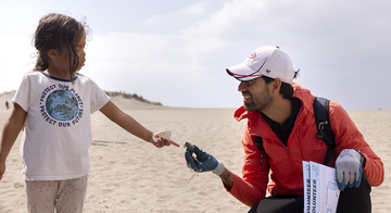 Volunteers at a California Coastal Clean-up Day event.