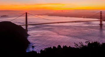 Golden Gate Bridge seen from the Marin Headlands.