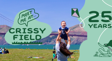 Crissy Field with the Golden Gate Bridge in the background