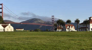 Crissy Field with the Golden Gate Bridge in the background.