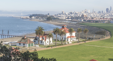 View of Crissy Field and San Francisco.