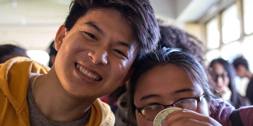 Youth Advisory Council members smile at an event