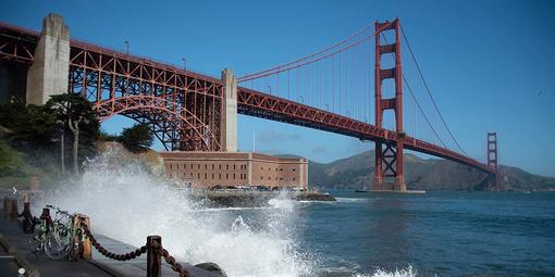 Golden Gate Bridge and Fort Point.